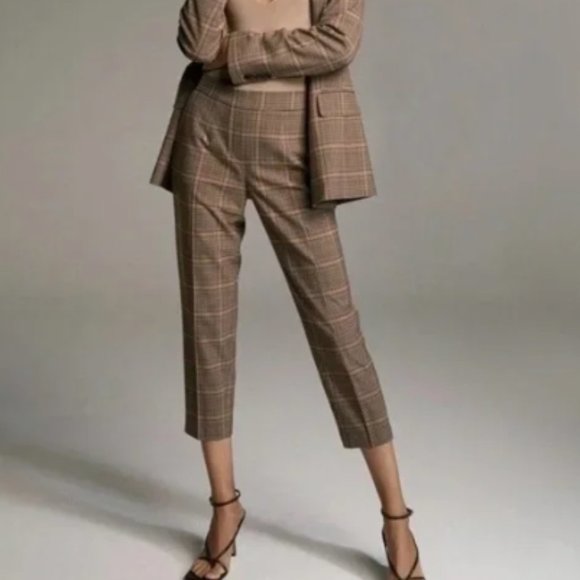 Babaton Conan Pant Tan/Taupe Plaid - Picture 1 of 4